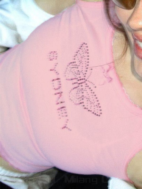Rhinestone Butterfly Cropped Tank Top