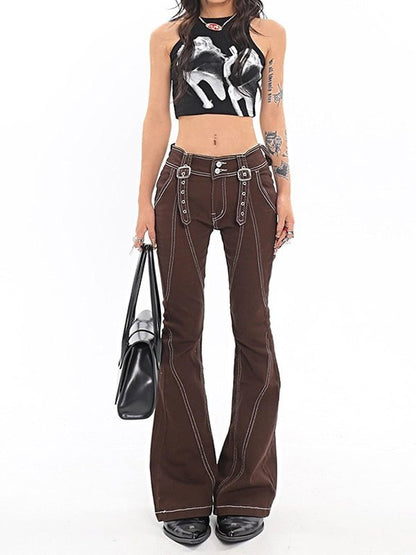 Vintage Screen Print Cropped Tank Top