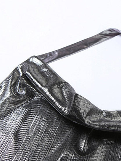 Halter Neck Sexy Backless Reflective Tops&Camis