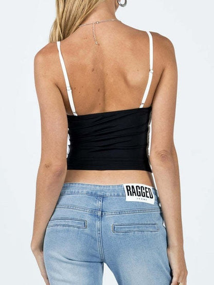 Contrast Trim Slim Crop Cami Top