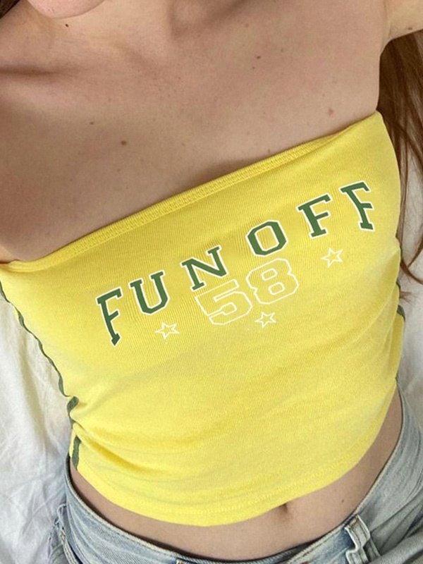 Letter Print Bandeau Top