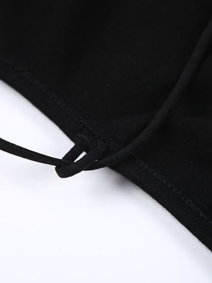 Sleeveless Open Back Black Bodysuit
