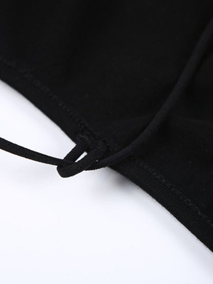 Sleeveless Open Back Black Bodysuit