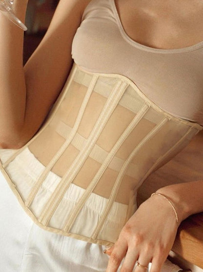 Mesh See Through Straps Corset Top