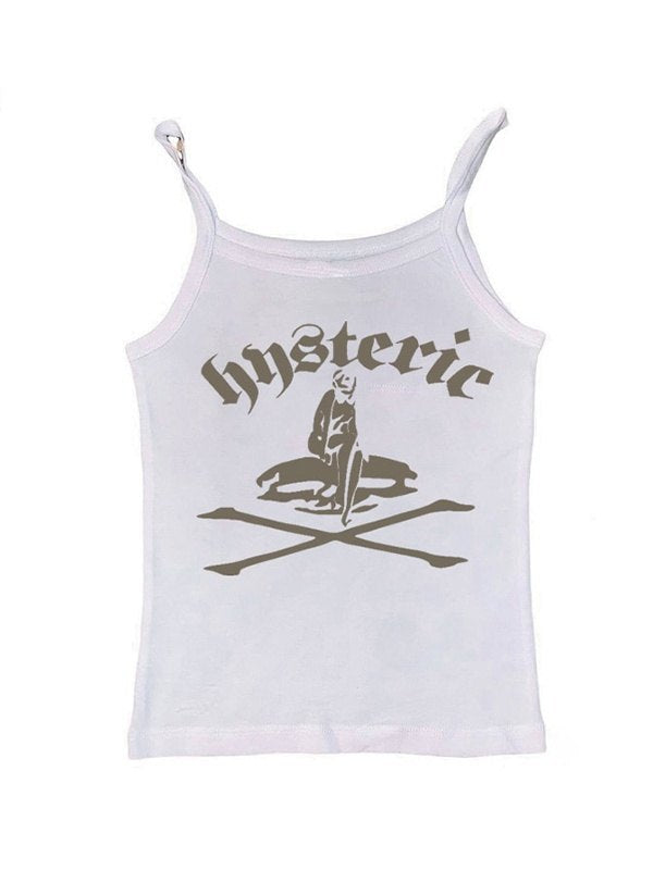Letter Navel Crop Cami Top