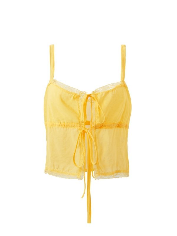 Lace Stitching Lace Cutout Cami Top