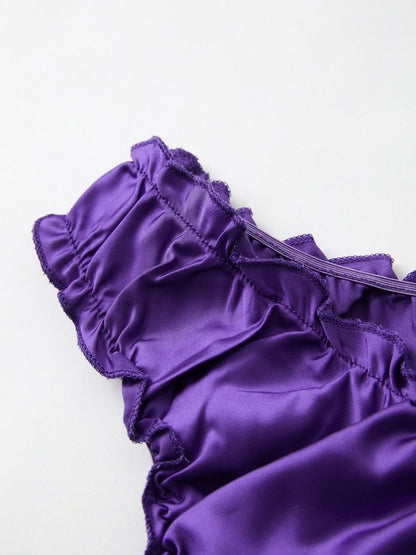 Purple Bow Lace Cami Top