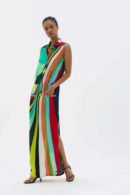 Calmar Printed Sleeveless Maxi Dress