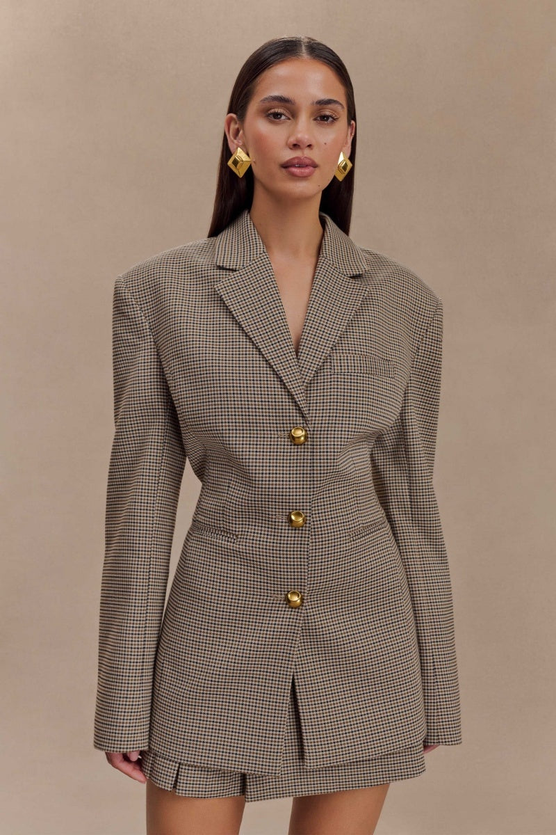 Chaquetas tipo blazer con hebilla de rejilla