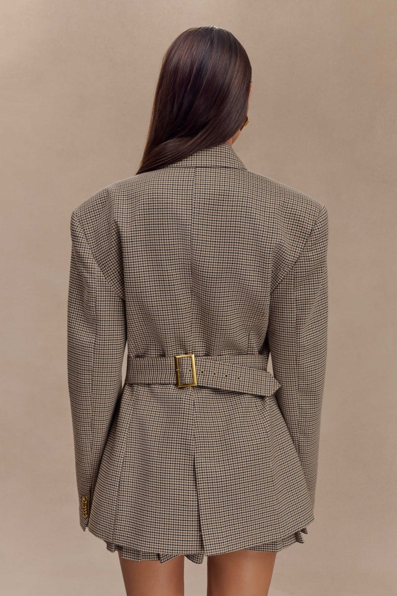 Chaquetas tipo blazer con hebilla de rejilla