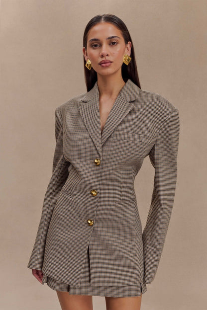 Chaquetas tipo blazer con hebilla de rejilla