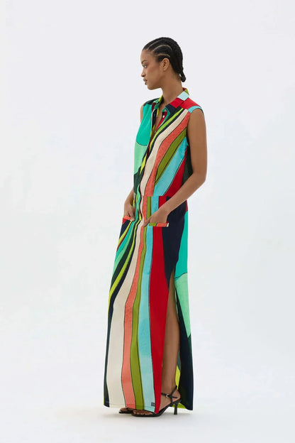 Calmar Printed Sleeveless Maxi Dress