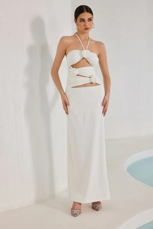 Vestido largo floral Klena