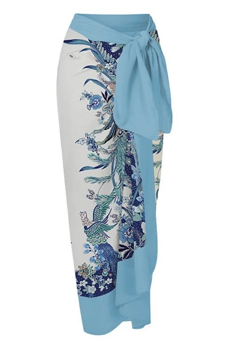 Traje de baño de una pieza con lazo reversible en los hombros, color azul Flaxmaker