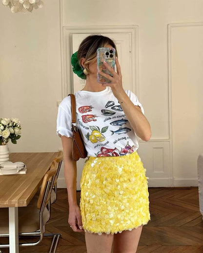 Kathia Sequin Mini Skirt