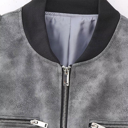 Martina Distressed Aviator Jacket
