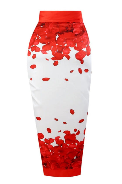 Conjunto de traje de baño con cuello halter y estampado floral rojo