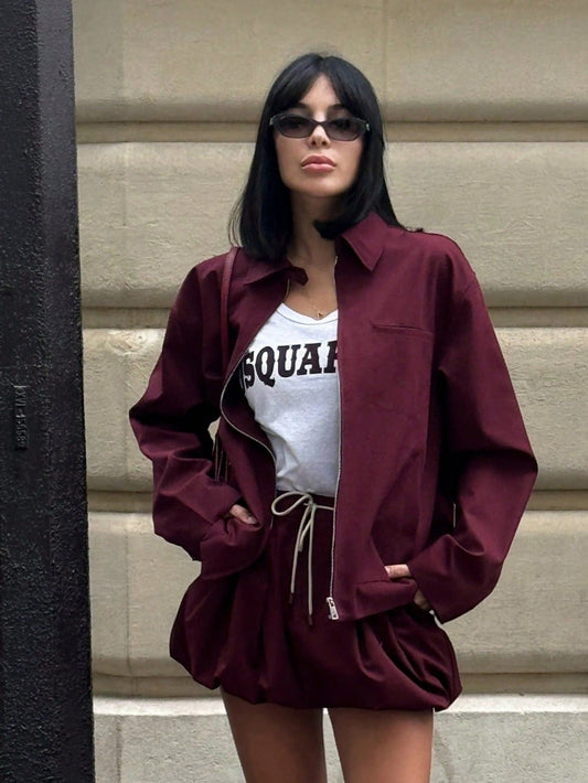 Eliza Collared Bomber Jacket