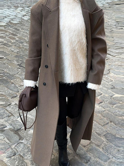 Violette Double-Breasted Long Coat