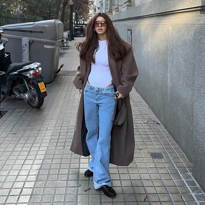 Violette Double-Breasted Long Coat