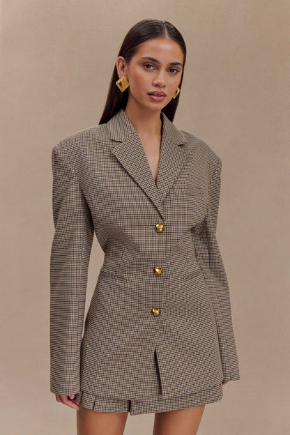 Chaquetas tipo blazer con hebilla de rejilla