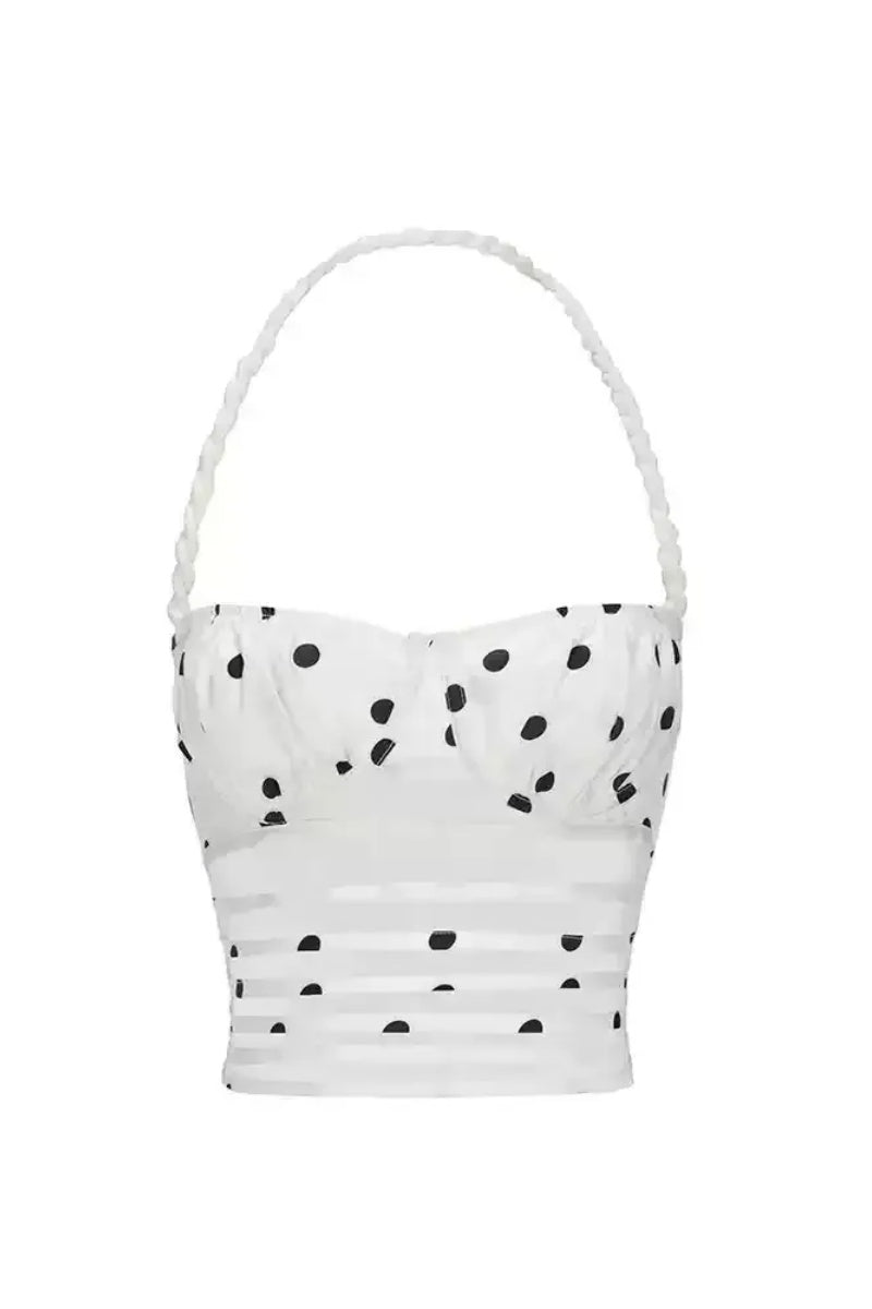 Conjunto a juego con detalle de lunares retorcidos