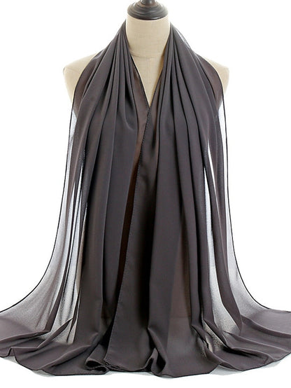 180*75cm Muslim Fashion Chiffon Hijab Scarf Women Scarves Long Shawl Islamic Hijabs Simple Head Scarf Solid Wrap Turban for Women