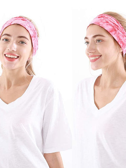 1PC Girls' Headbands Headband For Outdoor Fabric Tie dye green Tie Dye Purple Tie Dye Yellow for Women