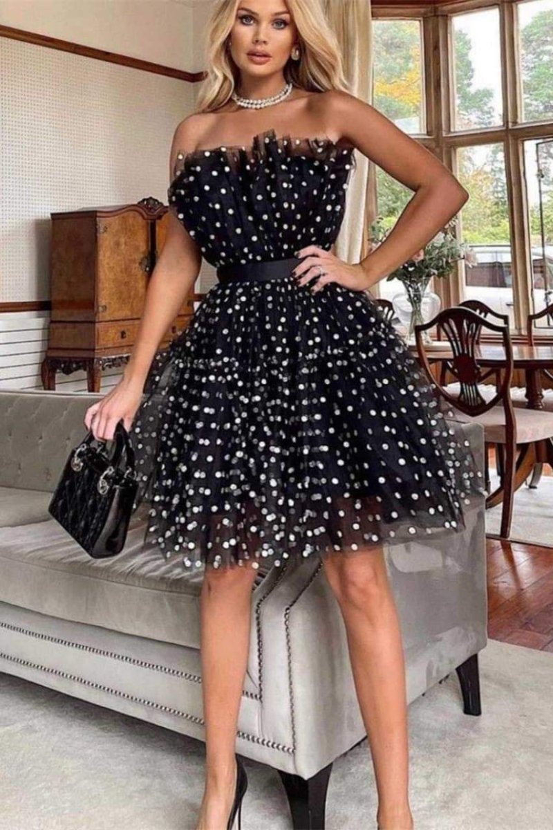 Minivestido Ina de tul con lunares