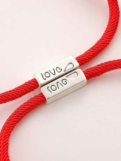 1 Pair Couple's Bracelet Magnetic Adjustable Romantic Series Love Simple Rope Bracelet Jewelry Milan For Gift for Women