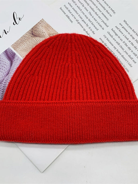 Hat Beanie / Slouchy Black Purple Yellow Outdoor Home Daily Knit Pure Color Portable Windproof Comfort for Women