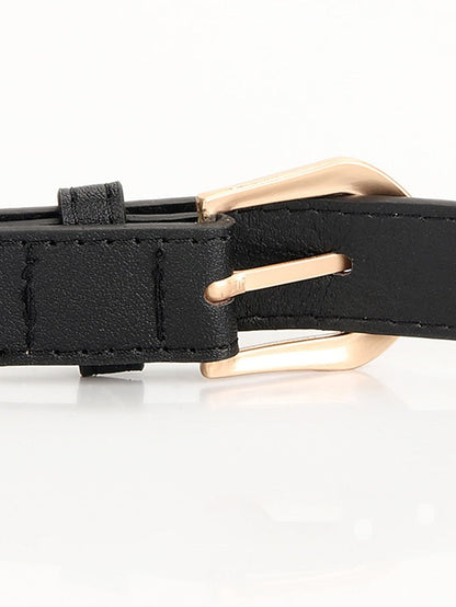 Unisex PU Buckle Belt PU Leather Prong Buckle Plain Casual Classic Party Work Black Blue Brown Coffee for Women