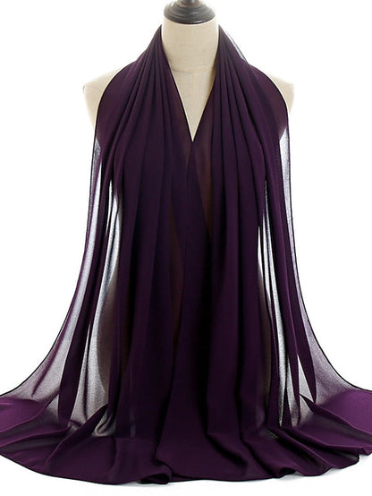 180*75cm Muslim Fashion Chiffon Hijab Scarf Women Scarves Long Shawl Islamic Hijabs Simple Head Scarf Solid Wrap Turban for Women
