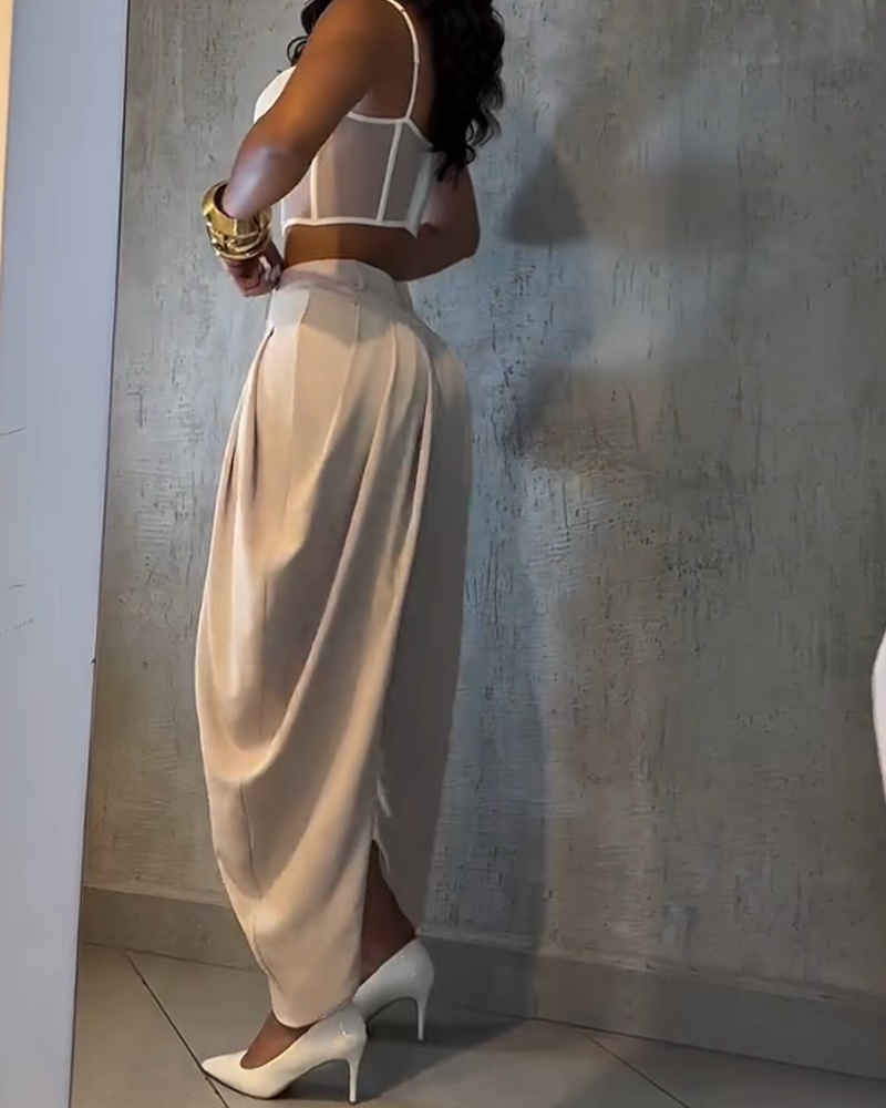 High Waist Loose Drape Pleated Casual Pants