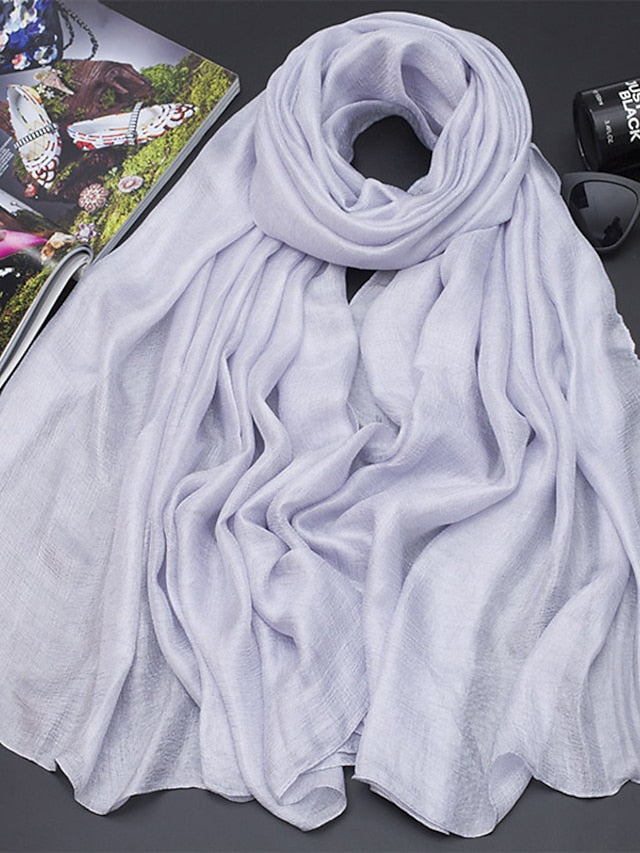 1 PC New Solid Color Scarf Long Style Thin Shawl Spring Summer Scarf Women Beautiful Scarves for Women