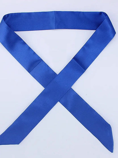 100*4cm Long Skinny Scarf for Lady Neck Tie Solid Silk Hairband Female Ribbon Belt Scarves Headband Bag Decoration for Women