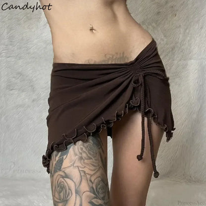 Irregular Drawstring Bandage Skirt