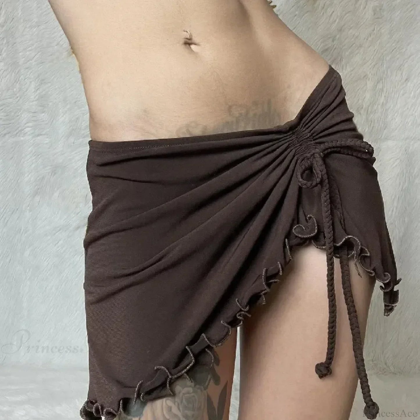 Irregular Drawstring Bandage Skirt
