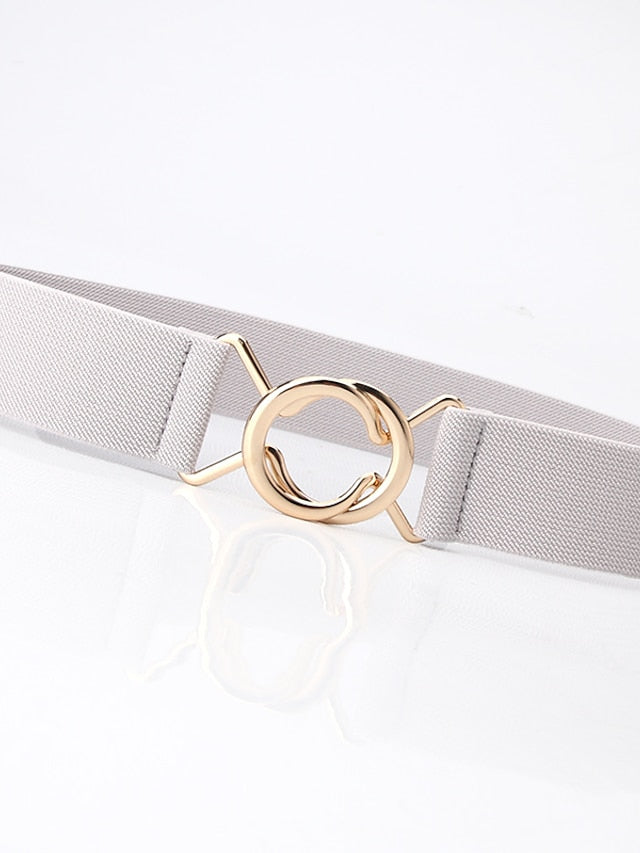 Belt Alloy White Black Gray Pink Camel Wide Belt Outdoor Dailywear Daily Holiday Pure Color / Spring / Summer / Fall / Winter / Coffee for Women