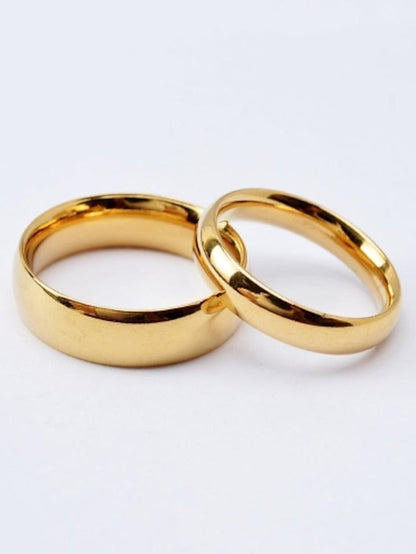 Couple Rings Band Ring For Wedding Anniversary Gift Titanium Steel Gold Plated Classic Love Friendship Gold Black for Women