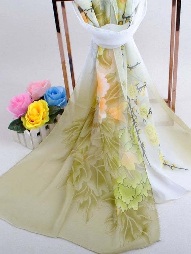 Scarves Daily Holiday Chiffon Vacation Casual Bohemia Sunscreen Outdoor Casual / Daily 1 PC for Women