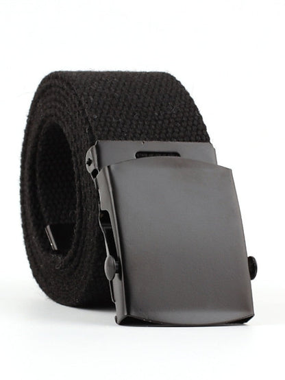Unisex Web Belt Canvas Sliding Buckle Plain Casual Classic Party Daily Violet Green White Black for Women