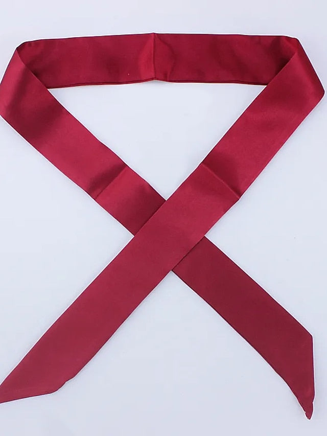 100*4cm Long Skinny Scarf for Lady Neck Tie Solid Silk Hairband Female Ribbon Belt Scarves Headband Bag Decoration for Women