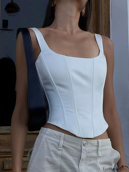 Ivory Glow Tied Trendy Crop Corset Top