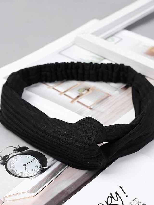 Women Twist Knotted Boho Stretchy Hair Bands Cross Turban for Women
