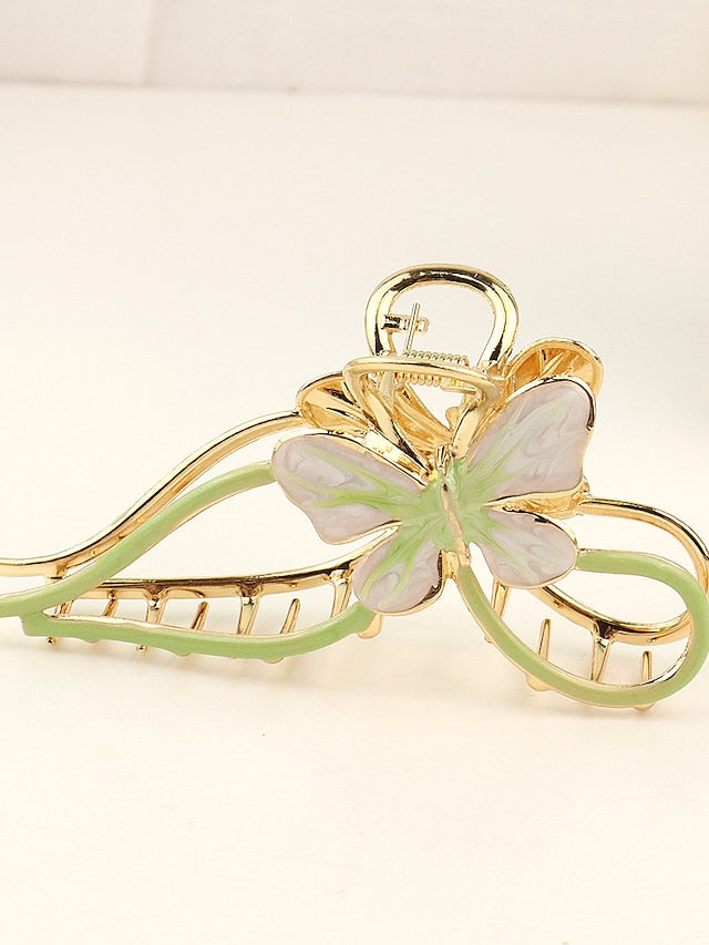 1pc Girls' Hair Claw Metal Butterfly Hair Clips Clamp Nonslip Hair Claw Hair Accessories for Women Girls for Thinner Thick Hair Styling Fashion Hair Supplies for Women