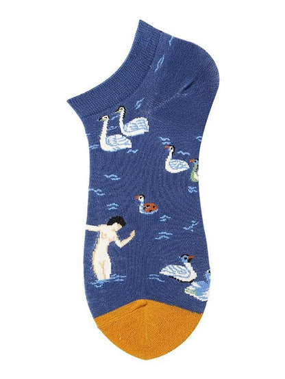 Anckle Socks Low Cut Socks Outdoor Office Work Animal Patterned Spandex Nylon Cotton Basic Casual Classic 1 Pair for Women