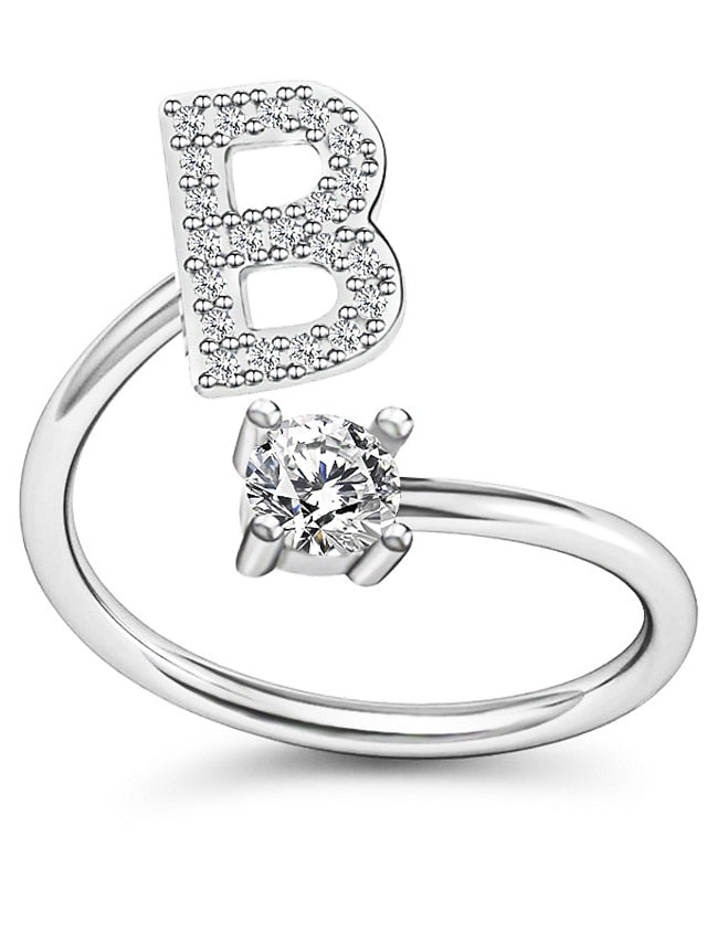 1PC Band Ring For Men's Crystal White Alloy Classic for Women