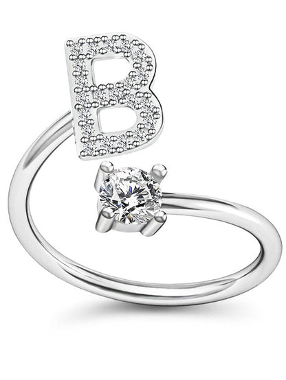 1PC Band Ring For Men's Crystal White Alloy Classic for Women