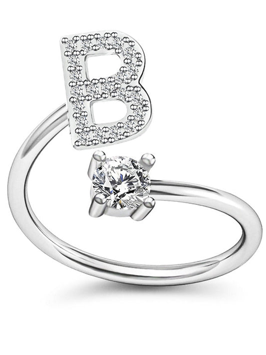 1PC Band Ring For Men's Crystal White Alloy Classic for Women